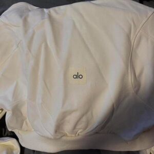 Alo yoga White cropped Sweatshirt hoodie